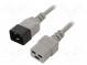 Kabel  IEC C19 zásuvka,IEC C20 vidlice  PVC  0,5m  šedá  3G1,5mm2