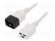 Kabel  IEC C19 zásuvka,IEC C20 vidlice  PVC  1,8m  bílá  3G1,5mm2