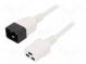 Kabel  IEC C19 zásuvka,IEC C20 vidlice  PVC  1m  bílá  3G1,5mm2