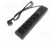 Nap.prodl.přívod  ochranný  Zásuvky  5  250VAC  10A  Barva  černá
